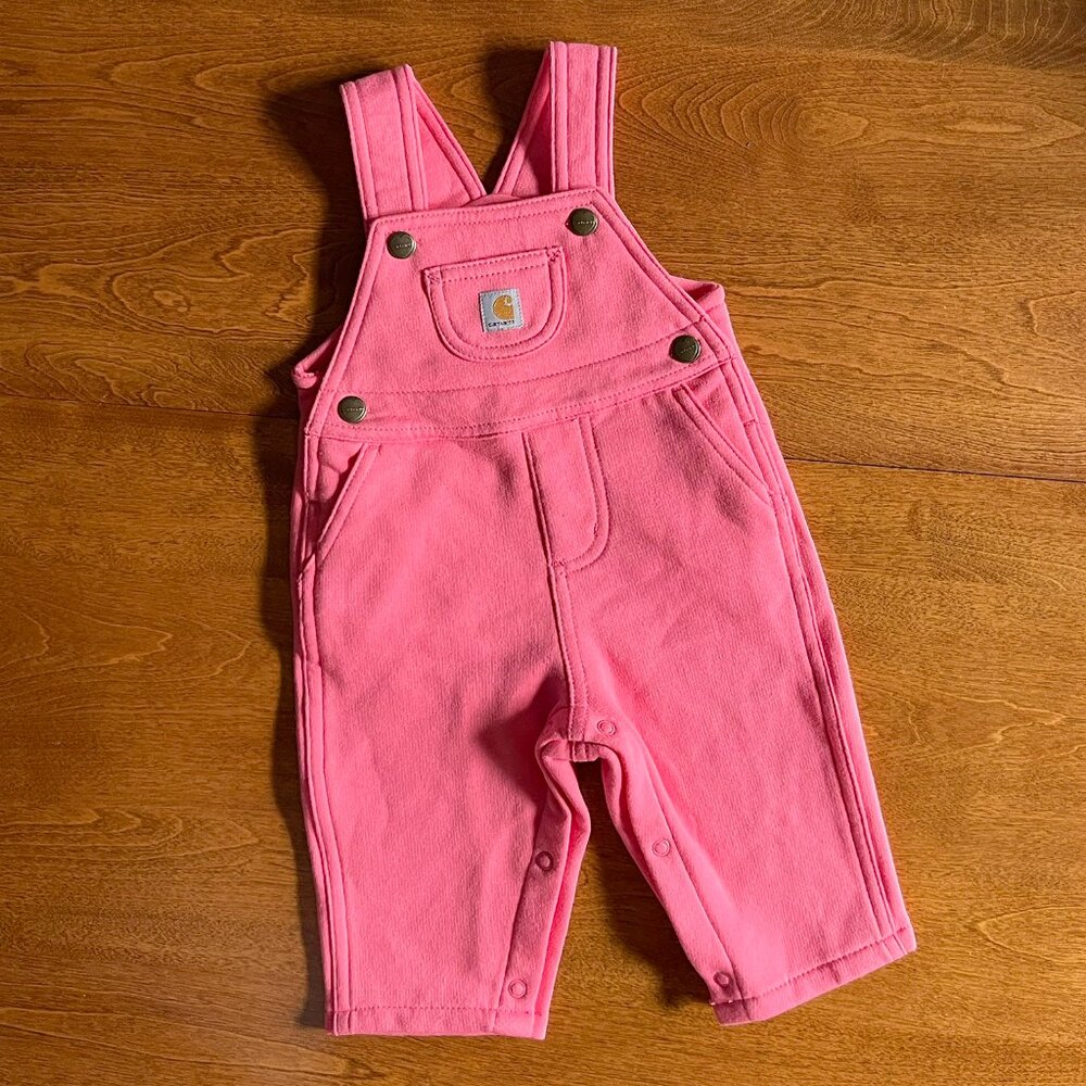 Carhartt pink soft overalls 9m NWOT